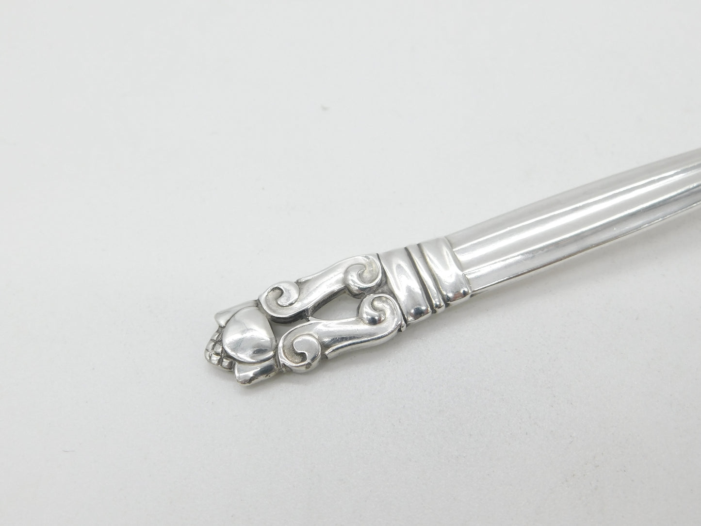 Georg Jensen Danish Sterling Silver Acorn Pattern Grapefruit Spoon Antique