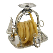 Edwardian Sterling Silver Wax Jack & Tray Antique 1910 London