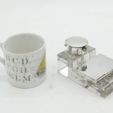 Edwardian Sterling Silver Combination Desk Stamp with Pocket Watch Holder 1906 Birmingham