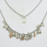 Clogau Welsh Sterling Silver & Peridot Leaf Pattern Necklace Vintage c2000