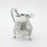Georgian Sterling Silver Floral Repousse Crested Cream Jug Antique 1813 London