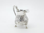 Georgian Sterling Silver Floral Repousse Crested Cream Jug Antique 1813 London