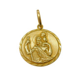 9ct Yellow Gold St. Christopher Patron Saint of Travel Pendant Vintage c1970