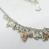 Clogau Welsh Sterling Silver & Peridot Leaf Pattern Necklace Vintage c2000