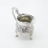 Georgian Sterling Silver Floral Repousse Crested Cream Jug Antique 1813 London