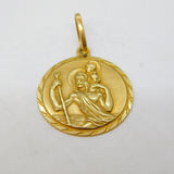 9ct Yellow Gold St. Christopher Patron Saint of Travel Pendant Vintage c1970