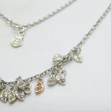 Clogau Welsh Sterling Silver & Peridot Leaf Pattern Necklace Vintage c2000