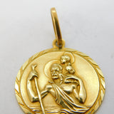 9ct Yellow Gold St. Christopher Patron Saint of Travel Pendant Vintage c1970