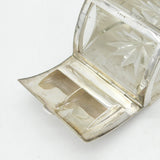 Edwardian Sterling Silver Mounted Cut Glass Combination Stamp Box & Inkwell Antique 1905