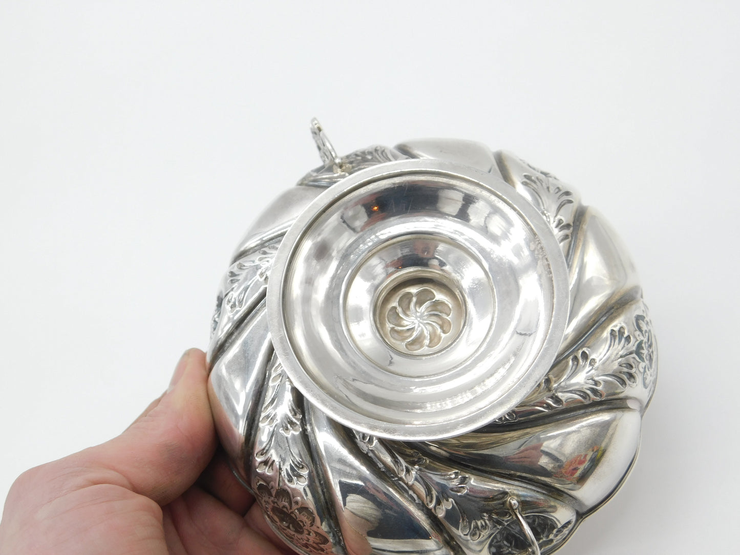 Edwardian Sterling Silver Art Nouveau Dish with Acanthus & Maiden 1902 London