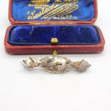 Edwardian 9ct Gold & Sterling Silver Stock Pin Horseshoe Brooch 1907 Chester