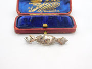 Edwardian 9ct Gold & Sterling Silver Stock Pin Horseshoe Brooch 1907 Chester