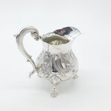 Georgian Sterling Silver Floral Repousse Crested Cream Jug Antique 1813 London