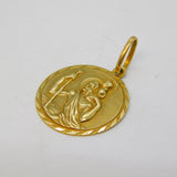 9ct Yellow Gold St. Christopher Patron Saint of Travel Pendant Vintage c1970