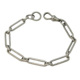 Edwardian Sterling Silver Trombone Link Watch Chain Bracelet Antique 1907 Birmingham