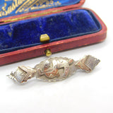 Edwardian 9ct Gold & Sterling Silver Stock Pin Horseshoe Brooch 1907 Chester