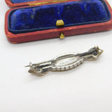 Edwardian 9ct Gold & Sterling Silver Stock Pin Horseshoe Brooch 1907 Chester