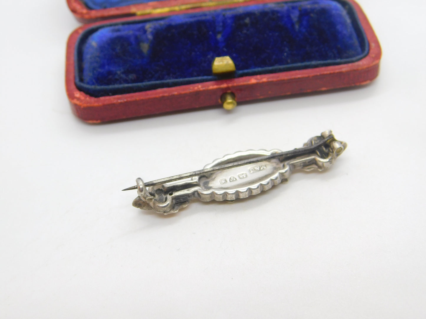 Edwardian 9ct Gold & Sterling Silver Stock Pin Horseshoe Brooch 1907 Chester