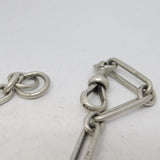 Edwardian Sterling Silver Trombone Link Watch Chain Bracelet Antique 1907 Birmingham
