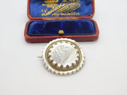 Victorian Sterling Silver Fern Pattern Sweetheart Brooch Antique c1880