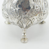 Georgian Sterling Silver Floral Repousse Crested Cream Jug Antique 1813 London