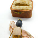 WW1-era Wooden & Brass 'Touch Wood, Fumsup' Charm Pendant c1915 Antique