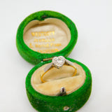 18ct Gold & Platinum Set 0.2ct Diamond Set Heart Shaped Ring Antique c1910