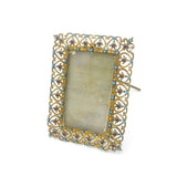 Victorian Gilt Metal, Cabochon Garnet & Turquoise Picture Frame Antique c1850