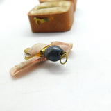 WW1-era Wooden & Brass 'Touch Wood, Fumsup' Charm Pendant c1915 Antique
