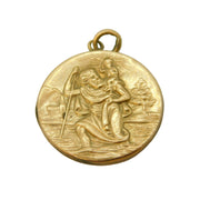 9ct Yellow Gold St Christopher Travel Pendant with Reverse Vintage 1959 Chester