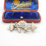 Victorian Sterling Silver Horseshoe, Crop & Showjump Brooch 1888 Birmingham