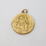 9ct Yellow Gold St Christopher Travel Pendant with Reverse Vintage 1959 Chester