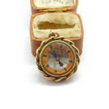 Edwardian 9ct Gold Working Compass Wheel Fob Pendant c1910 Antique AF