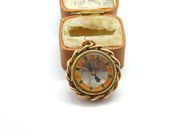 Edwardian 9ct Gold Working Compass Wheel Fob Pendant c1910 Antique AF