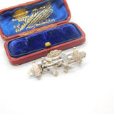 Victorian Sterling Silver Horseshoe, Crop & Showjump Brooch 1888 Birmingham