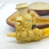 Victorian Meerschaum & Amber Novelty Parrot with Nut Pipe Antique c1880 Boxed