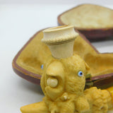 Victorian Meerschaum & Amber Novelty Parrot with Nut Pipe Antique c1880 Boxed