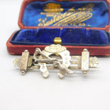 Victorian Sterling Silver Horseshoe, Crop & Showjump Brooch 1888 Birmingham