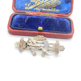 Victorian Sterling Silver Horseshoe, Crop & Showjump Brooch 1888 Birmingham