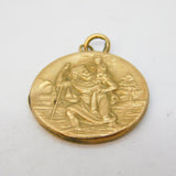 9ct Yellow Gold St Christopher Travel Pendant with Reverse Vintage 1959 Chester