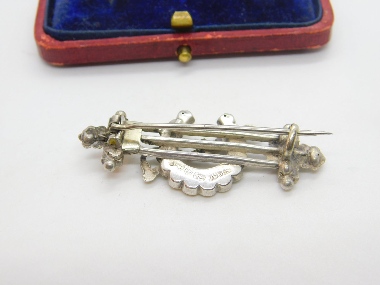 Victorian Sterling Silver Horseshoe, Crop & Showjump Brooch 1888 Birmingham