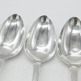 Set of 3 Georgian Scottish Sterling Silver Crested Serving Spoons 1821 Edinburgh
