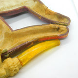 Victorian Meerschaum & Amber Novelty Parrot with Nut Pipe Antique c1880 Boxed
