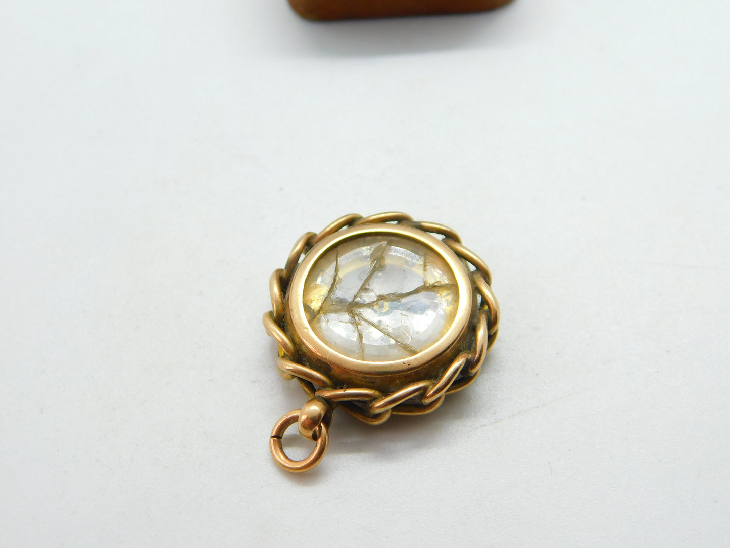 Edwardian 9ct Gold Working Compass Wheel Fob Pendant c1910 Antique AF