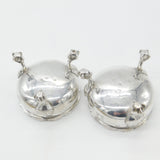 Pair of Georgian Sterling Silver Paw Foot Crested Salt Cellars 1763 London