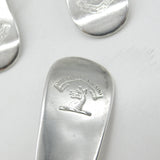 Set of 3 Georgian Scottish Sterling Silver Crested Serving Spoons 1821 Edinburgh