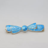 Charles Horner Sterling Silver Blue Enamel Bow Tie Brooch Antique c1920 Deco