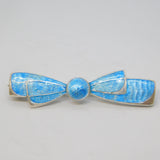 Charles Horner Sterling Silver Blue Enamel Bow Tie Brooch Antique c1920 Deco