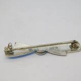 Charles Horner Sterling Silver Blue Enamel Bow Tie Brooch Antique c1920 Deco