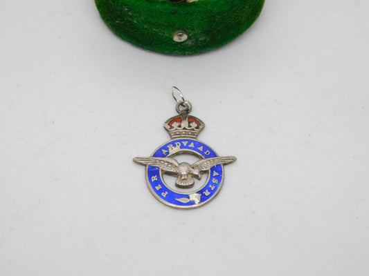 Charles Horner Sterling Silver Enamel RAF Sweetheart Pendant Antique c1940